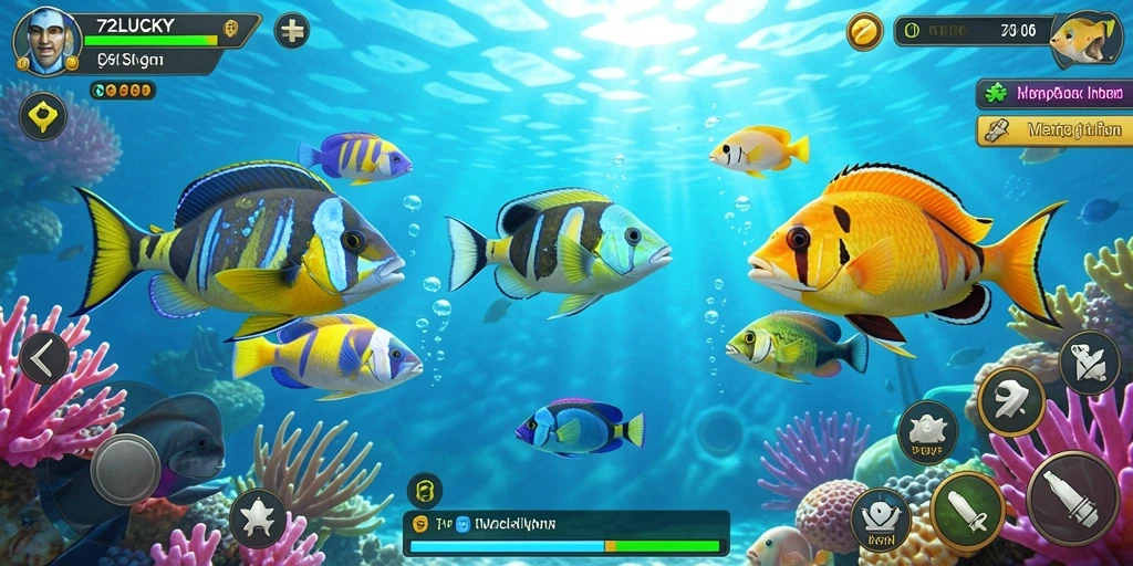 Tampilan gameplay seru dari aplikasi Tembak Ikan 72LUCKY.