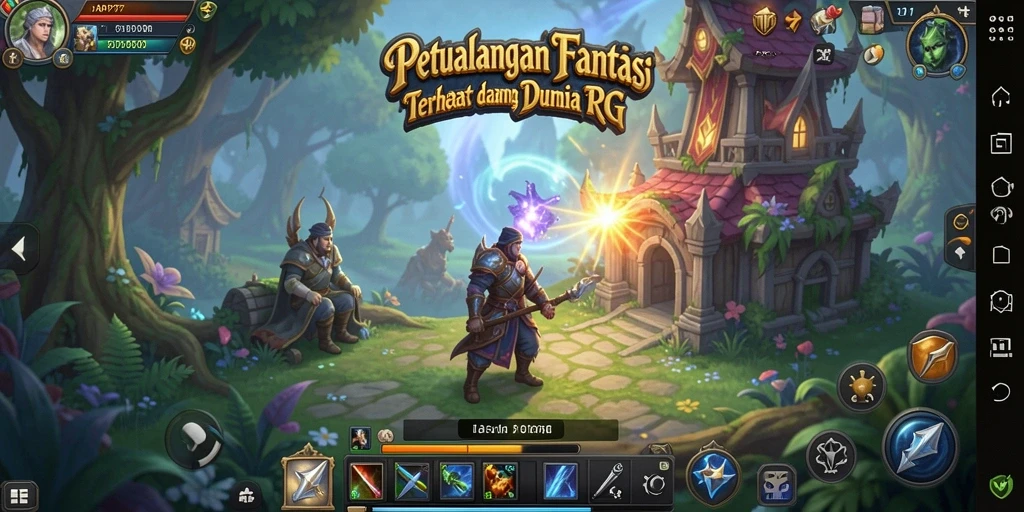 Screeshot utama menunjukkan gameplay RPG yang mengasyikkan dan penuh aksi.