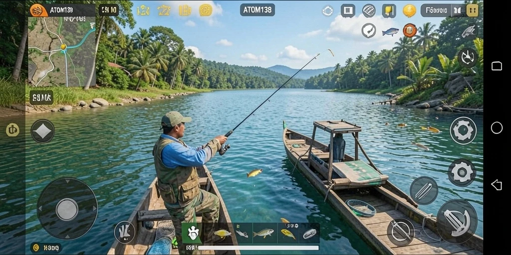 Gameplay memancing yang seru dan menantang di ATOM138.