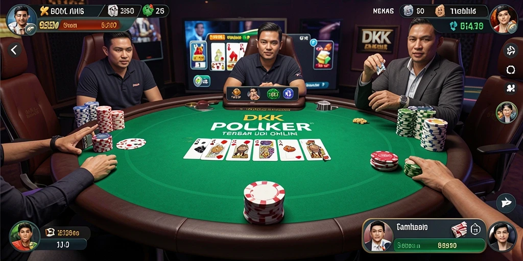 Screenshot gameplay poker menampilkan suasana seru di DKK.