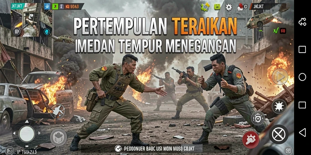 Gameplay mendebarkan dalam JKTJKT Battle Royale.