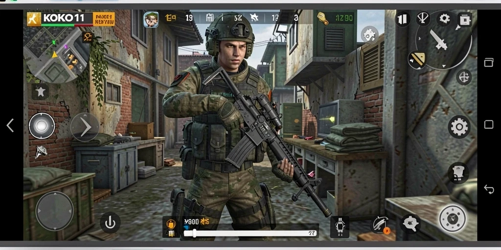 Gameplay KOKO11 yang menegangkan dan seru saat bertarung.