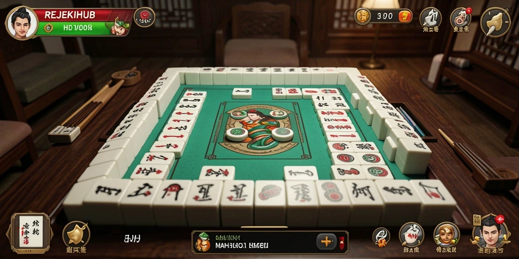 Tampilan menarik dari gameplay Mahjong di REJEKIHUB.