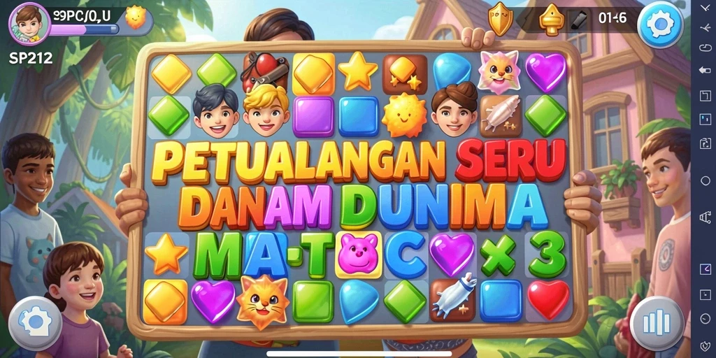 Tampilan gameplay SP212 yang mengasyikkan dan penuh warna.